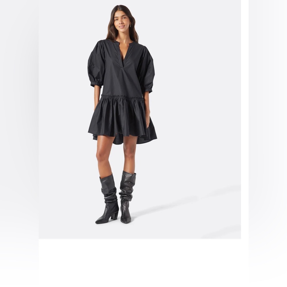 Joie Courtrine Black Cotton Dress - Picture 1 of 10